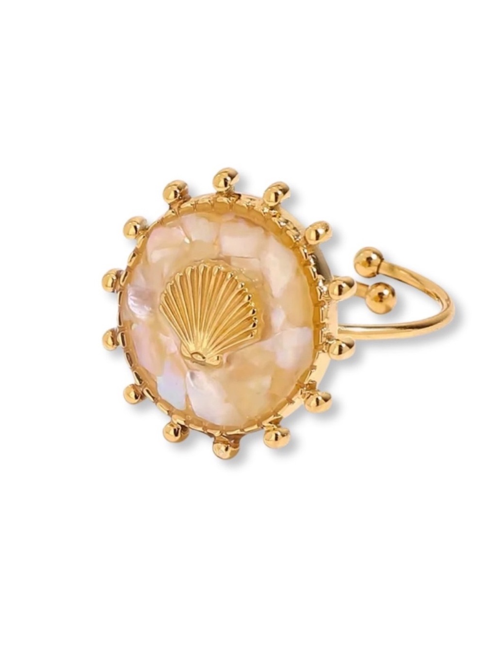 Gold Shell Waterproof Ring - Women Jewelry
